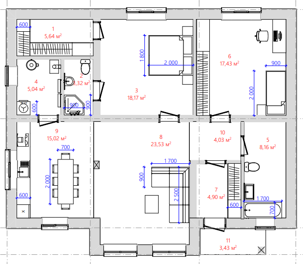 Поэтажный план 1
